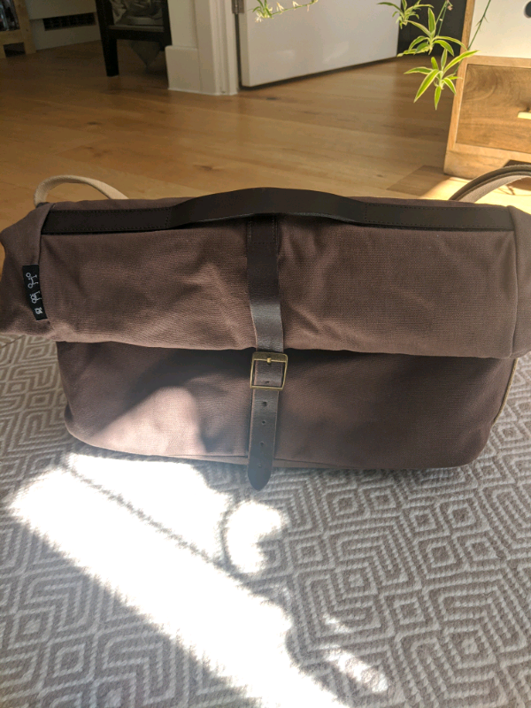 brompton roll top bag waxed canvas